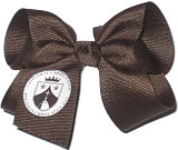 Medium Cathedral Carmel (Lafayette) Brown with Brown Knot School Logo Bow